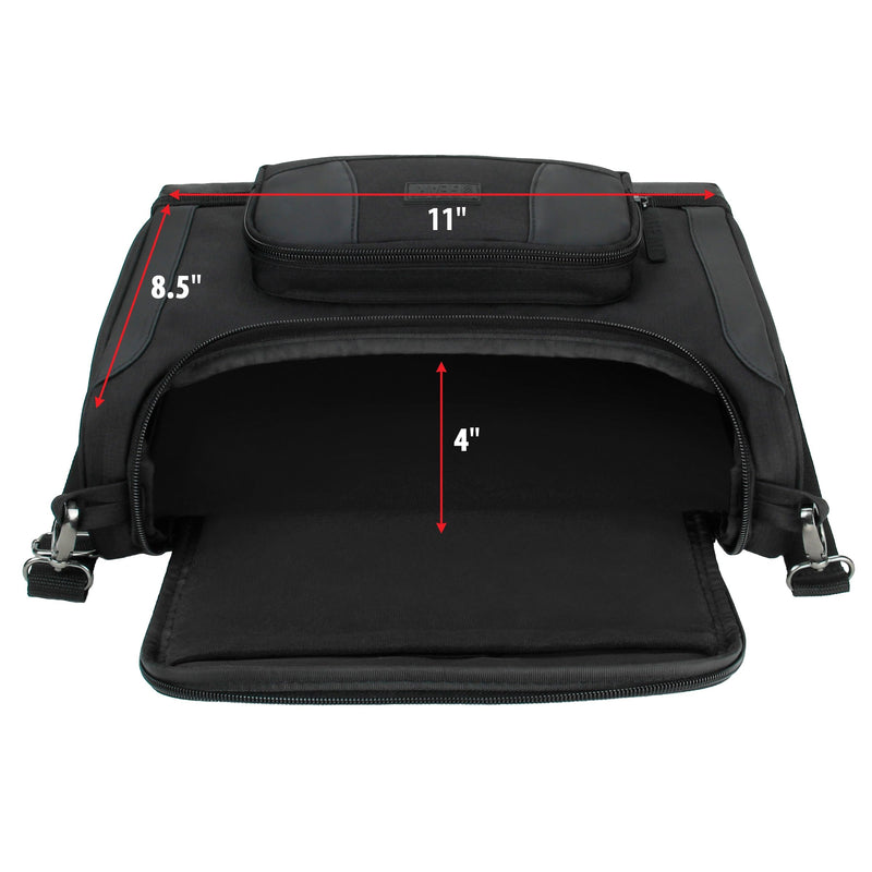 [Australia - AusPower] - USA GEAR Tablet Bag Compatible with 11 inch iPad Pro, 10.9 inch iPad Air, 10.2 inch iPad - Compact Messenger Bag with Durable Exterior, Soft Adjustable Interior Fits Keyboard, Charger, More (Black) Black 
