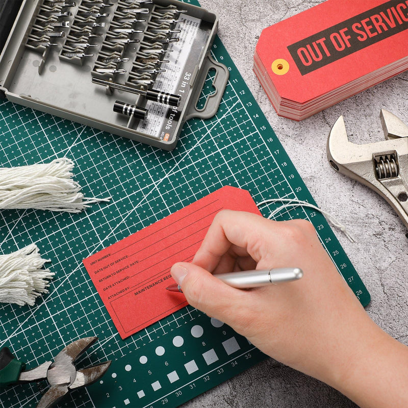 Out of Service Tags, Red Tags, Maintenance Required Label with Cotton String, 8 Inch Tag(200 Pack) 200