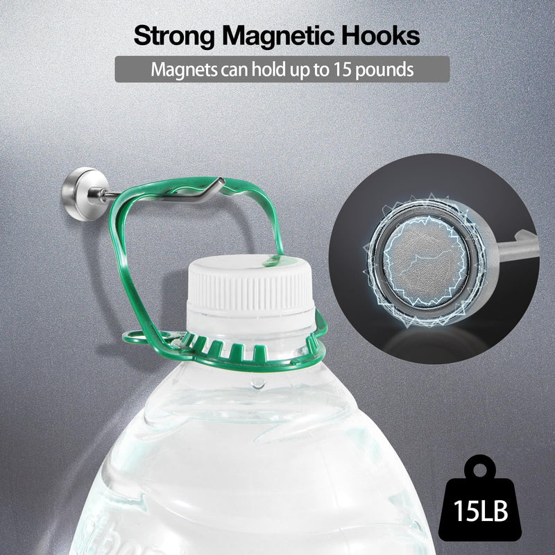 [Australia - AusPower] - Magnetic Hooks, 15 lb+ Heavy Duty Magnets Hook, 3 Inch Long Magnetic Cruise Hook for Hanging, Large Metal Magnetic Hooks for Cabins,Grill,Fridge,Refrigerator,Whiteboard,Kitchen,Coat,Wall,Door 
