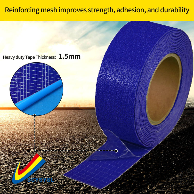 Pavement Marking Tape Slip-Resistant and Durable, Heavy-Duty Rubber Base for Outdoor Applications, Perfect for Driveways, Walkways, and Parking Areas (Blue, 2 Inch X 18 Feet) Blue