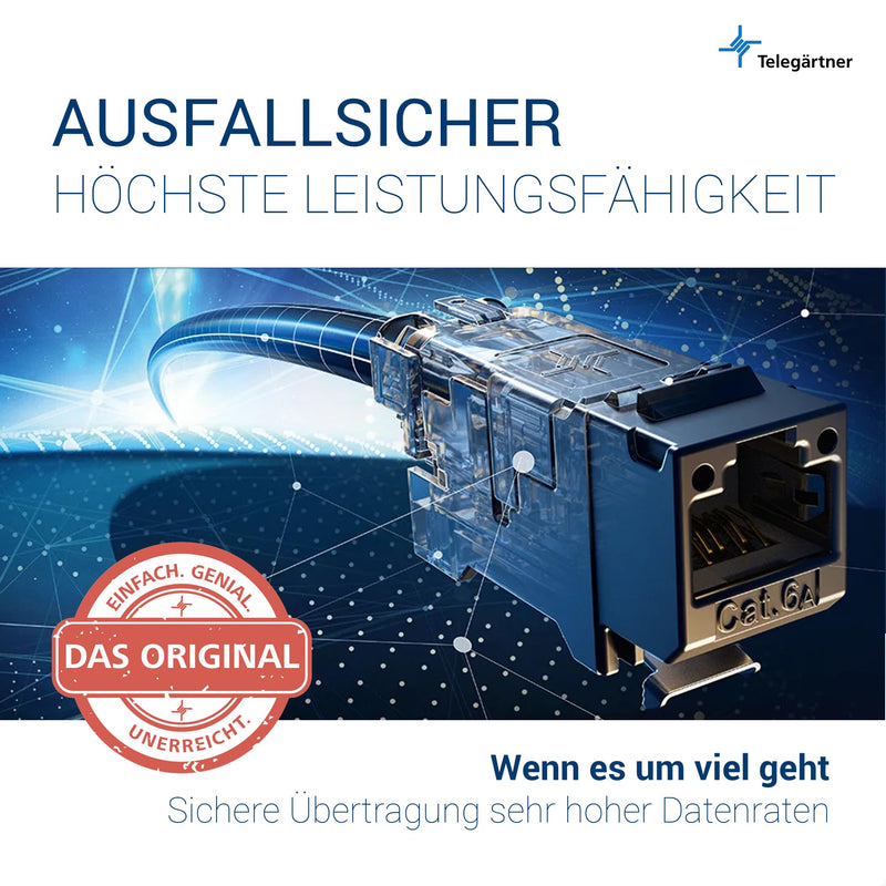 TELEGÄRTNER J00029A6000 Module AMJ-SL T568A 6x2 Pack 100023207 | 32mm, tool-free installation, GHMT PVP certified, 10Gbit/s, Safe-Lock closure, 360° die-cast zinc shielding, (2 pcs)