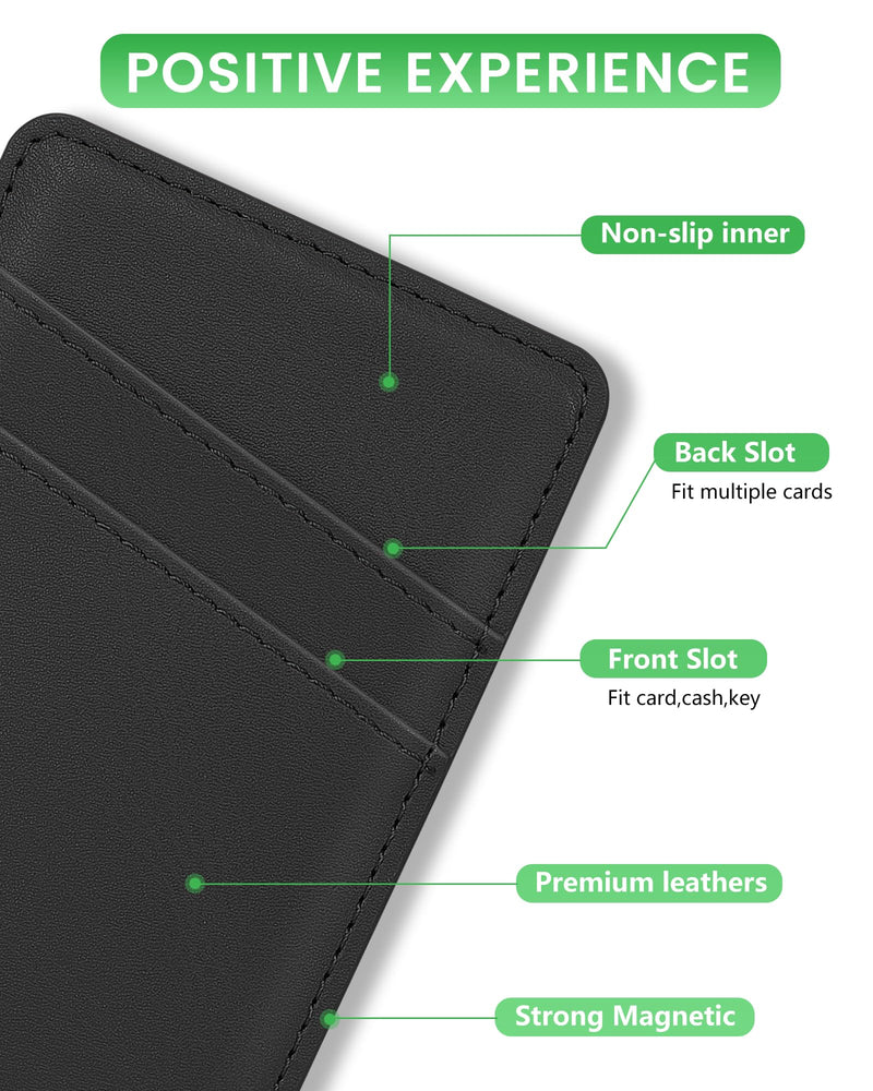 [Australia - AusPower] - Senose Magnetic Wallet Card Holder Compatible for Magsafe Wallet, Leather Mag-Safe Wallet Card Holder for Back of Phone Compatible for iPhone 15/14/13/12 Mini/Plus/Pro/Pro Max, Mag-Safe Case (Black) A-Black 