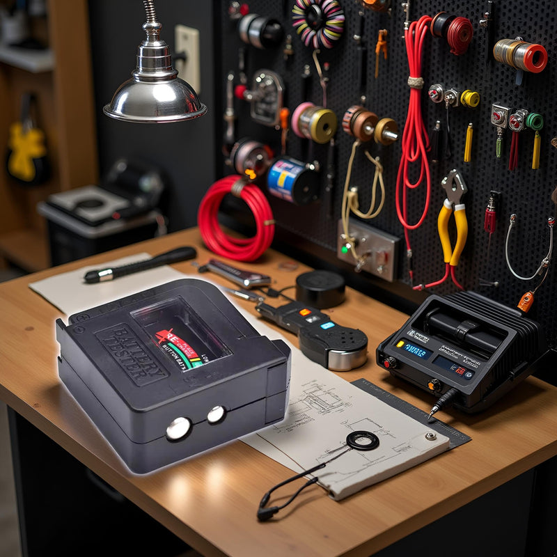 Black BT860 Tester Voltage Checkers Voltage Meter for AA AAA 9V 1.5V Button Cell Batteries Voltage Tester Electrical Equipment Tools for Home Improvement