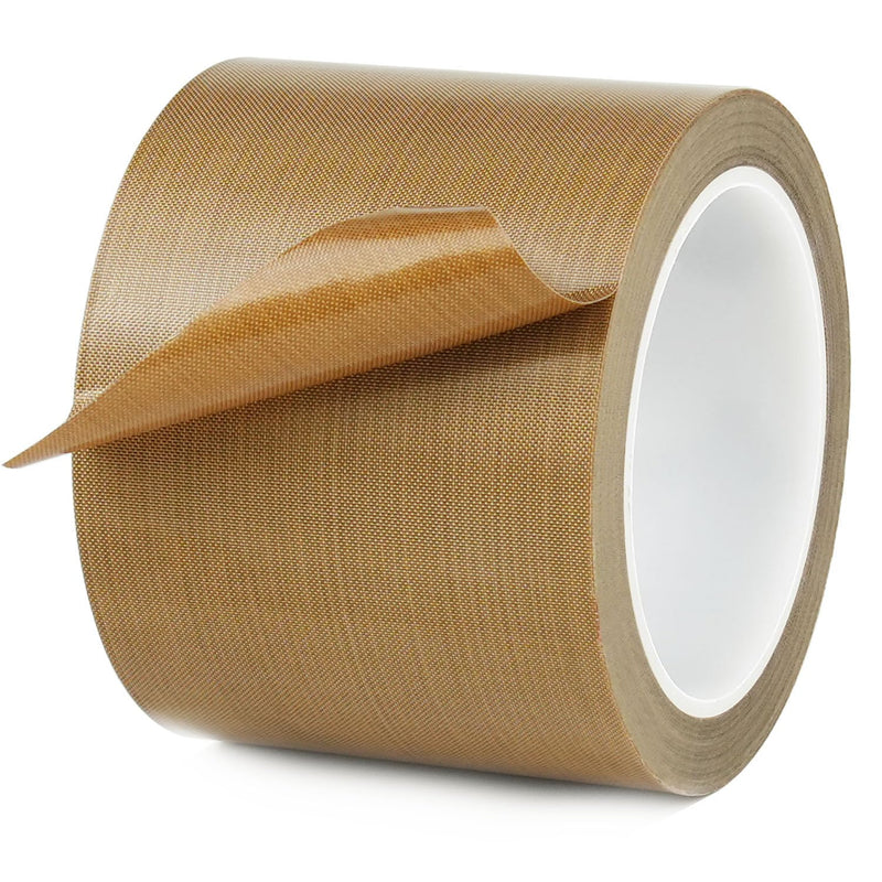 Teflon Glass Cloth Tape,3''x 33ft x 0.18mm,PTFE Coated Fiberglass Adhesive Tape,High Temperature PTFE Tape for Vacuum Sealer Machine,Hand Impulse Sealers Insulation,Low Friction Tape 3inx33ft