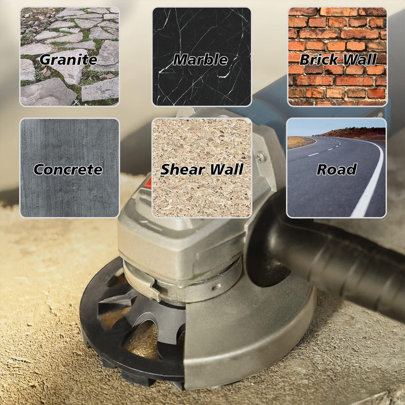 [Australia - AusPower] - HERZO Concrete Grinding Wheel 125 mm x 22.2 mm, Cup Wheel 125 Concrete, Diamond Cup Wheel for Concrete, Natural Stone, Tile Adhesive, Granite & Masonry HSO50E-125 