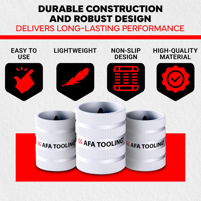 [Australia - AusPower] - AFA Tooling - Inner/Outer Pipe Reamer for 3/8" to 2" Pipes, Deburring Tool with Inner & Outer Cones for Smoothing & Reaming Copper, Stainless Steel, PVC, Metal & Aluminium - Plumbing Tool 