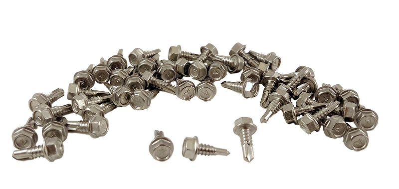 Stainless #14 x 3/4" Hex Washer Head Self Drilling Sheet Metal Tek Screws with Drill Point, (3/4" to 2-1/2" Lengths in Listing) 50 Pieces (#14 x 3/4 inch) #14 x 3/4 inch