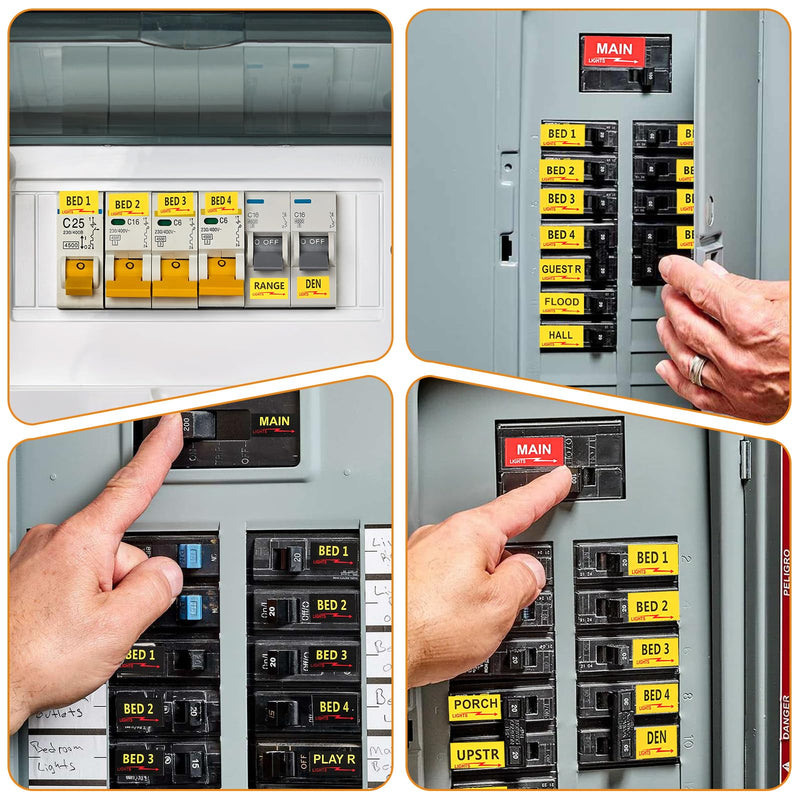 6 Sheets(258pcs) Breaker Box Labels Stickers, Durable Circuit Breaker Panel Labels,Electric Panel Label for Breakers Box Identification,Waterproof and Easy to Read,for Home and Office Use