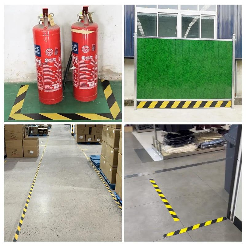 Black and Yellow Warning Tape Hazard Safety Tape for Floor,Construction,Gym,Outdoor,Pavement Marking,Parking,Warehouse,Mini Caution