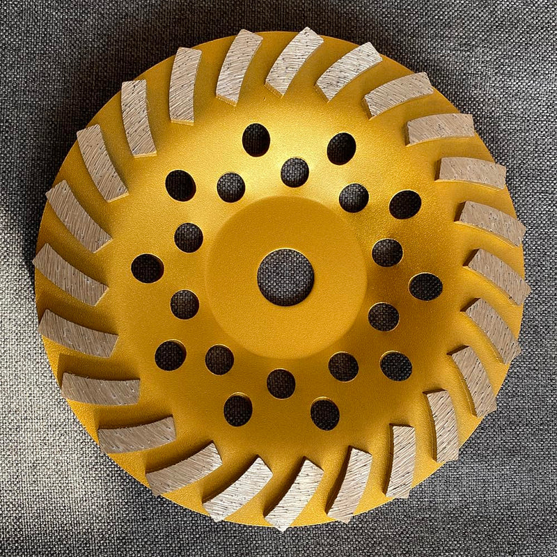 [Australia - AusPower] - Diamond Concrete Grinding Wheel 7 inch for Polishing and Cleaning Stone Concrete Surface, Cement, Marble, Rock, Granite, and Thinset Removing, Angle Grinder Disc，24 Turbo Segments 