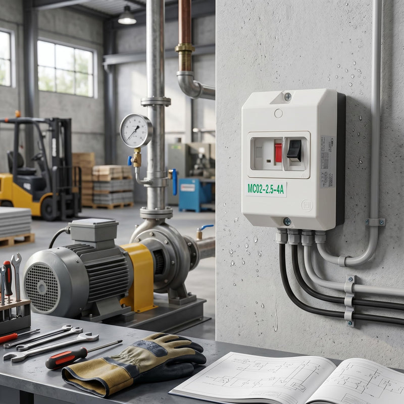 Fafeicy MC02‑2.5‑4A 220V/380V IP55 50/60Hz Motor Circuit Breaker, ABS Electric Waterproof Circuit Breaker, Used as Insulator, to Protect Power Distribution Lines