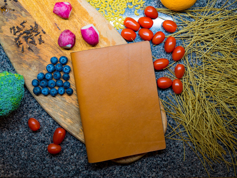 [Australia - AusPower] - Leather Menu Cover with Elastic String Holder (Natural, 8.5 x 11) Natural 