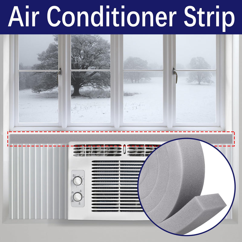 [Australia - AusPower] - 2 Pcs Air Conditioner Foam Tape-2'' x 1'' x 6.5 Ft Foam Air Conditioner Weatherseal Tape- Non-Adhesive Foam Seal Strip with Glue Point for Air Conditioner Door Window Seal grey-2pcs 2 