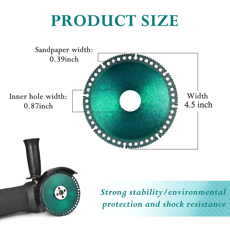 ‎10 Packs 4-1/2" Indestructible Disc for Grinder, Indestructible Grinder Disc for Angle Grinder 7/8" (Model 115/125), Fit Smooth Cutting, Chamfering, Grinding of All Materials (Green) Green 4.5 Inch 10.0