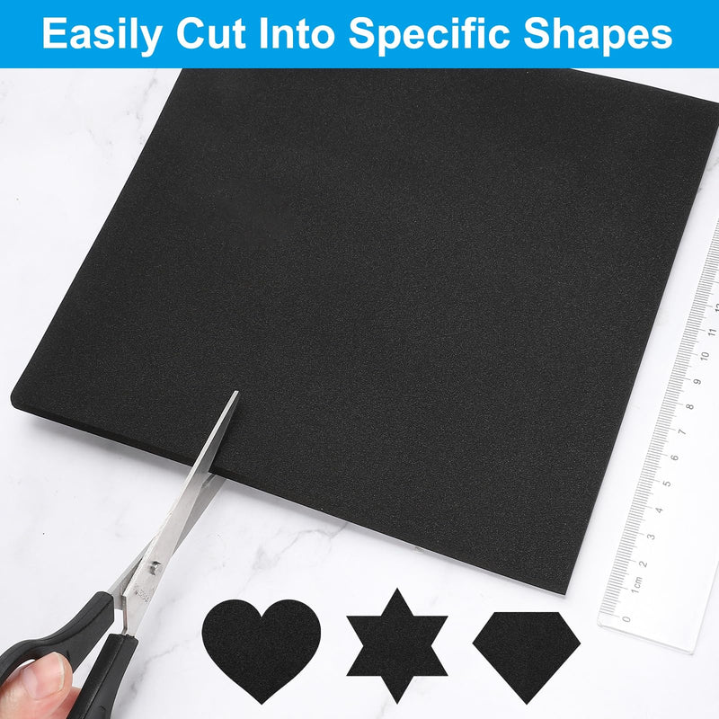 PATIKIL Adhesive Foam Padding, 4pcs 4"x4"x1/8" Closed Cell Foam Sheet Neoprene Rubber Self Stick Anti-Slip Pads for Furniture Cars Speakers Keyboards Door Frame Gaps, Black 4x4x1/8 inch