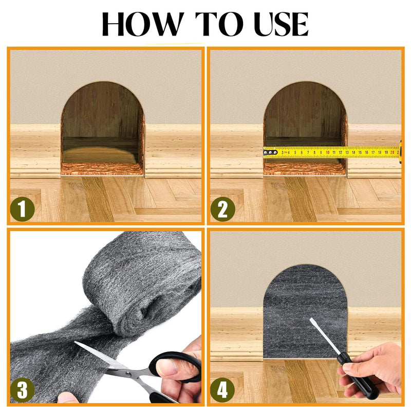 [Australia - AusPower] - Steel Wool for Mice Control - 2 Pack of 3"×10Ft Steel Wool, Gap Filter for House & Garage - Keep Mice Away from Holes?Siding?Pipeline?Vents in Garden, House, 7.04oz (2, 100g) 
