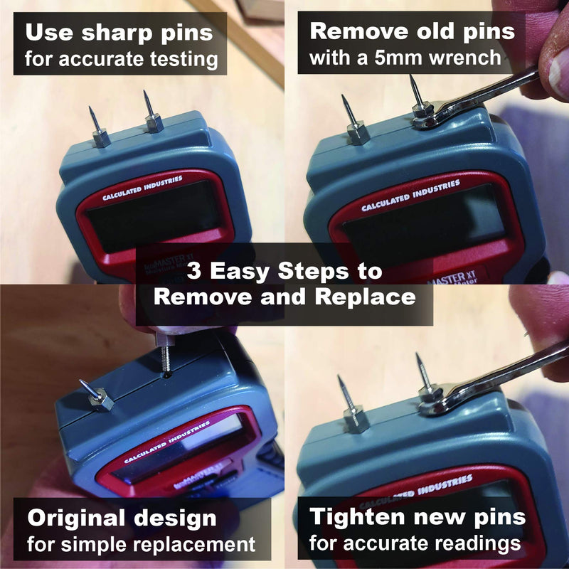 [Australia - AusPower] - Calculated Industries 7442-PINS AccuMASTER Moisture Meter Replacement Pins Pack - Two Pairs of Pins Fit AccuMaster models 7440 and 7445 - Stainless Steel 