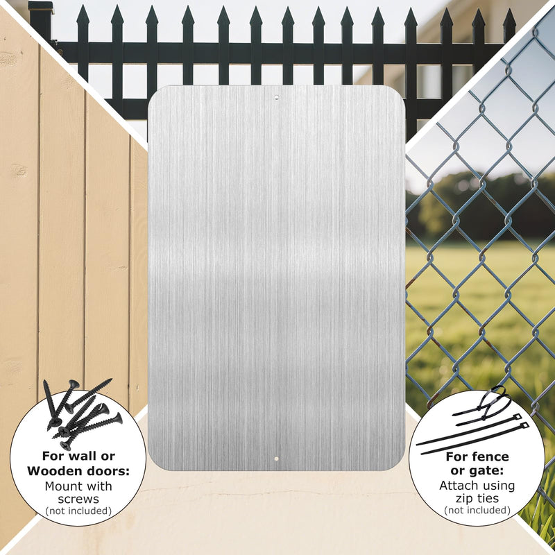 12" x 18" Blank Metal Sign Reflective Write-on Silver Aluminum Blanks for Yard Garage Business Indoor Outdoor 2 Pack 18" × 12"