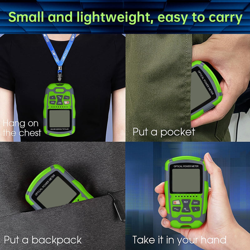 [Australia - AusPower] - Fiber Optic Tester Fiber Light Power Meter -70~+10dBm, SC/FC/ST Universal Interface Built-in 10Km Fault Detector with FC to LC Adapter 