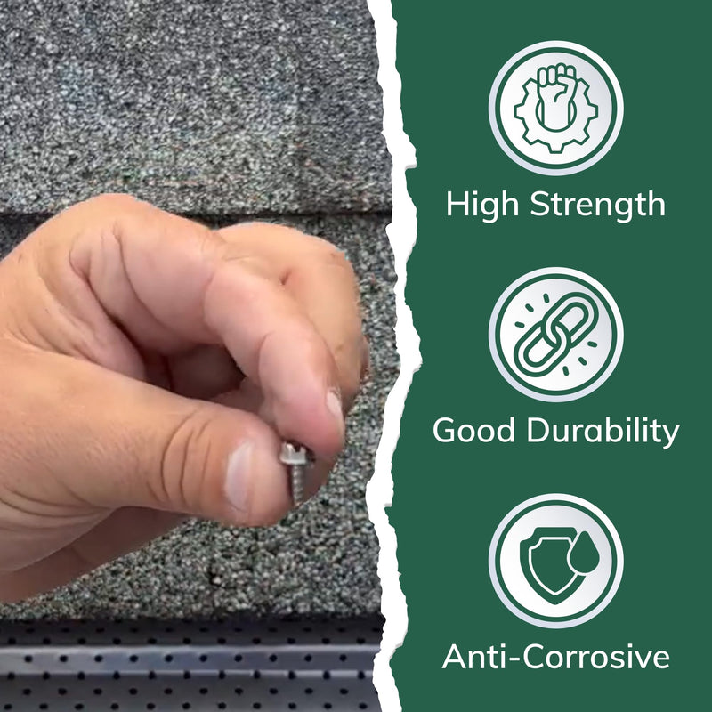 [Australia - AusPower] - A-M Gutter Guard - 1/2" #8 Stainless Steel Zip Screws - Self-Piercing Easy Start Tip - Mill Finish - 1/4" Slotted Hex Washer Head - Pack of 100 - Includes 1/4" Magnetic Hex Driver – For Gutter Install 