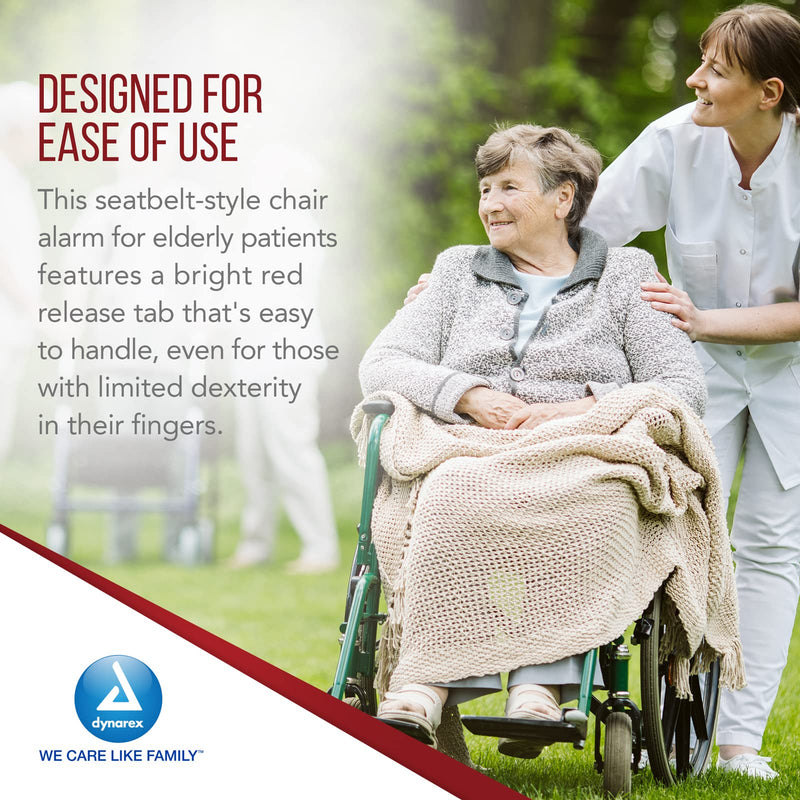 [Australia - AusPower] - Dynarex Chair Alarm Seatbelts - Easy On & Off Wheelchair Belt for Monitoring - Chair Alarms and Fall Prevention for Elderly Patients - Compatible with Protech Monitor Devices 