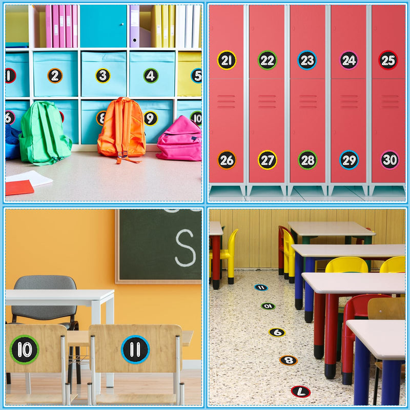 [Australia - AusPower] - WhatSign Line up Spots for Classroom Floor Number Stickers for Classroom 36Pcs Line up Dots Line up Numbers Floor Numbers for Classroom Lining up Back to School Preschool Kindergarten Supplies Bright 