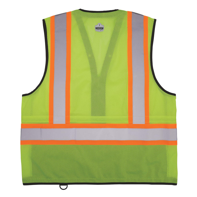 Ergodyne Unisex Glowear 8251hdz-bk Two-tone Hi-vis Safety Vest - Type R, Class 2, Zipper, Black Bottom 4X-Large-5X-Large Lime