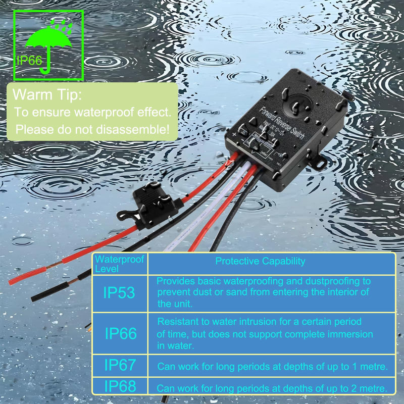 [Australia - AusPower] - Waterproof Forward Reverse Remote Control Switch up to 168 FT,DC 5V to 48V /10A,Linear Actuator Controller for All Linear Motion actuators, Compatible with Truck, ATV and SUV Winch Wireless System 