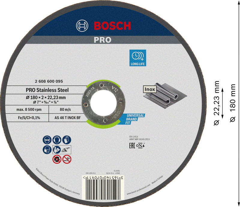 [Australia - AusPower] - Bosch 2608600095 Sanding Accessories Separator 180 x 2 mm for steel 2.0 mm 