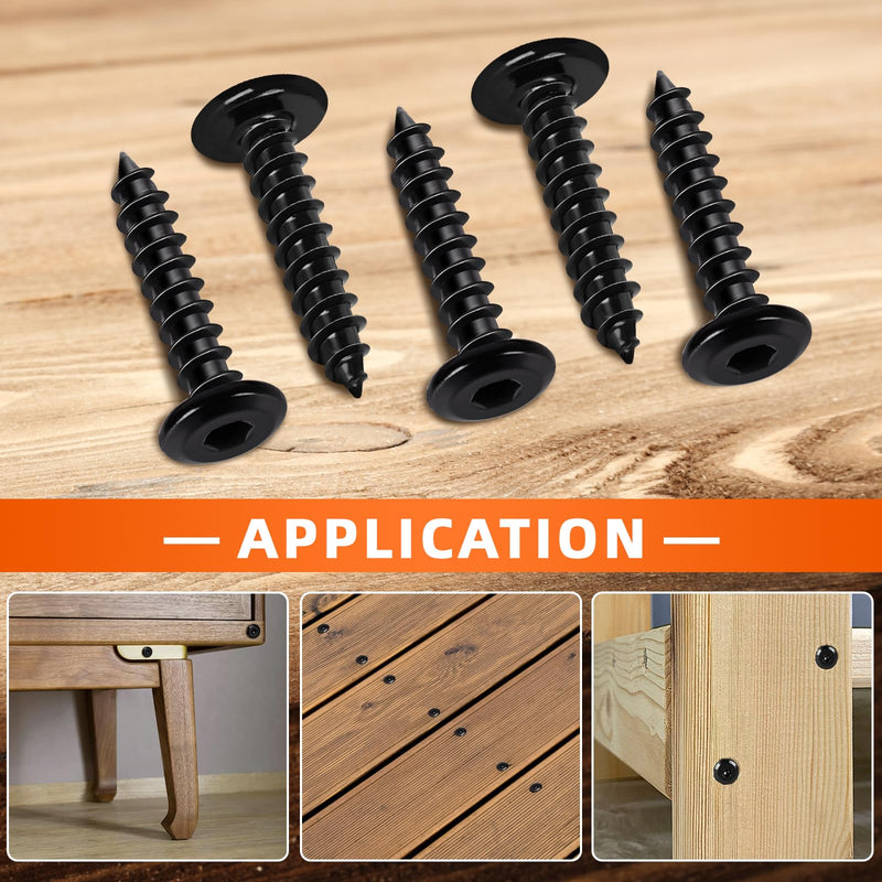 [Australia - AusPower] - M3 x 20mm Flat Head Socket Cap Self Tapping Screws, 304 Stainless Steel, Hex Drive, Black Finish, 100 PCS M3 x 20mm 