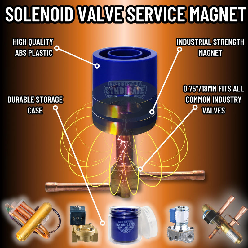Solenoid Magnet | Solenoid Valve Magnet Tool And Cannister Case | Premium Durability | HVAC Tools | Reversing Valve Magnet | Solenoid Tester | HVACR Troubleshooting