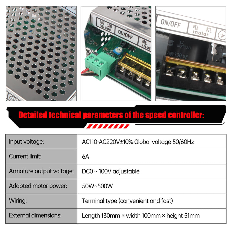 RATTMMOTOR CNC Spindle Motor Speed Controller 6A Spindle Motor Speed Power Converter Compatible with 500W DC Air Cooled Spindle Motor