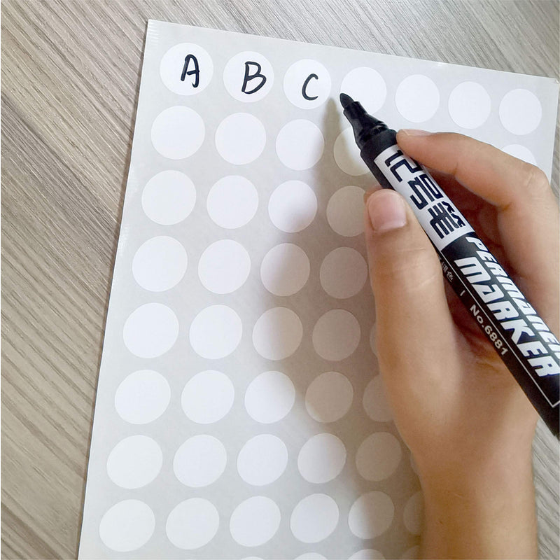 PARLAIM 1050 PCS 3/4 Inch White Circle Stickers, 15 Sheets, 0.75" Round Color Coding Dot Sticker Labels 0.75 inch