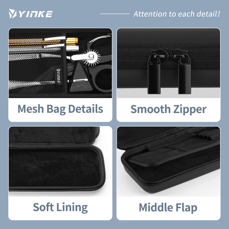 [Australia - AusPower] - Yinke Stethoscope Case for Littmann Classic III/MDF/ADC Nursing School Essentials for Students, Stethoscope Accessories with Compartment Better Storage for Reflex Hammers, Scissors, Penlights, Black 