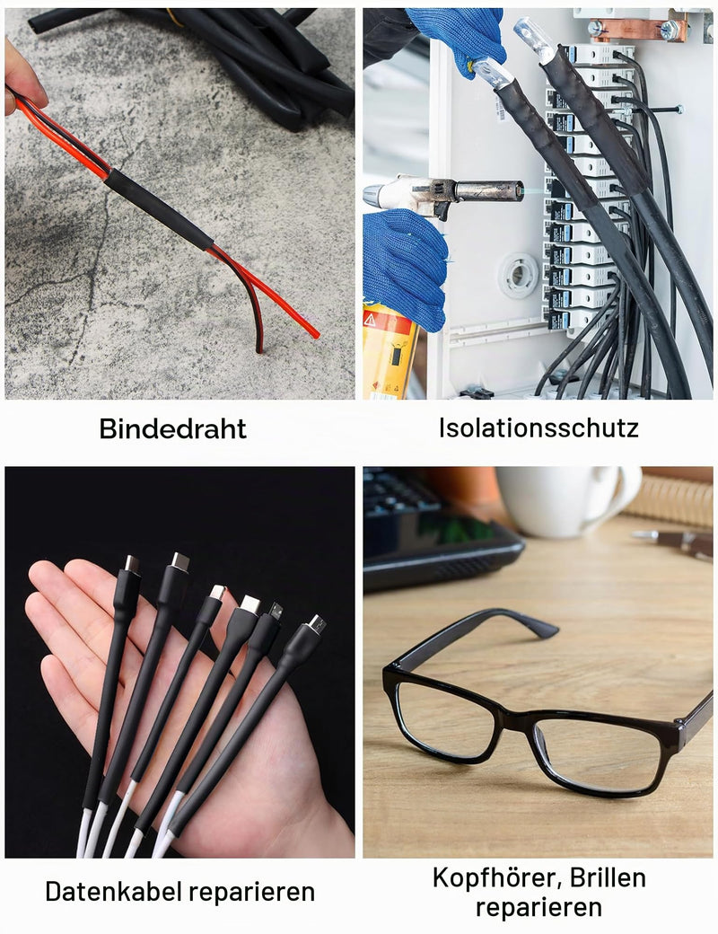 3:1 Heat Shrink Tubing 2 m Diameter 7.9/15.4/19.1/30/40 mm | Heat Shrink Tubing Waterproof Heat Shrink Tube with Adhesive Black (Diameter 30 mm 2 m)