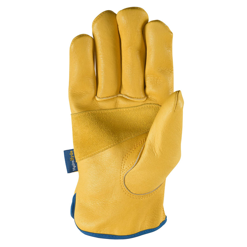 Wells Lamont Men's Adjustable HydraHyde Leather Work Gloves – Water-Resistant, Breathable, Durable – Ideal for Gardening, Landscaping, Ranching – Heavy Duty Leather Work Gloves – Saddletan, X-Large X-Large (Pack of 1)