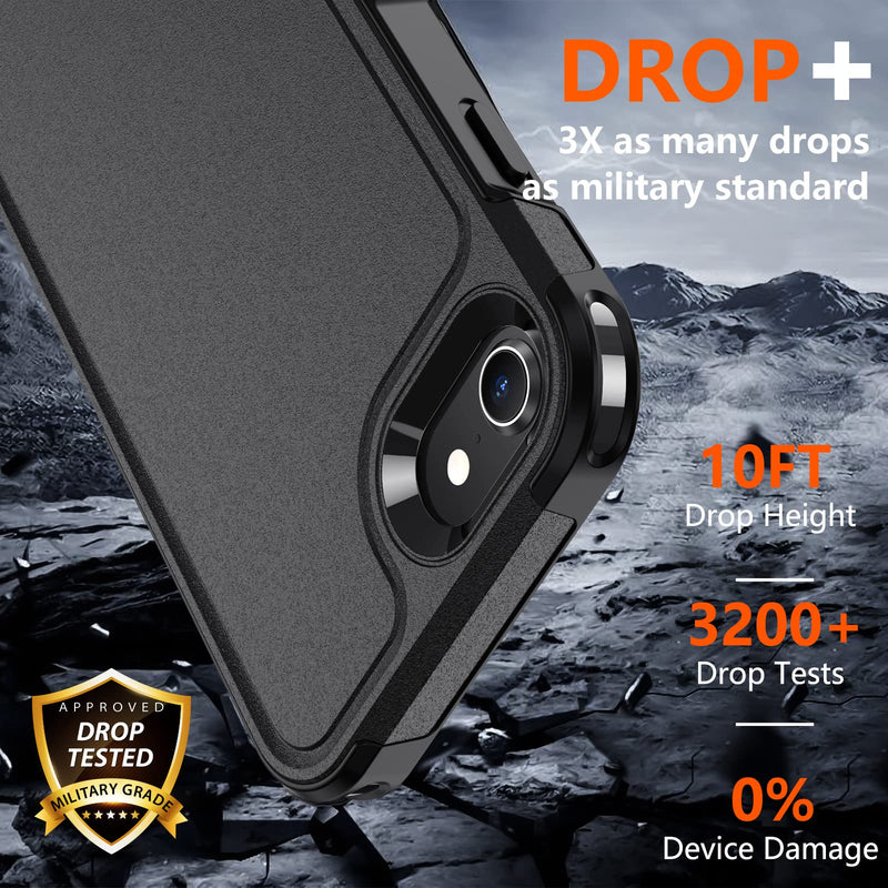 [Australia - AusPower] - xiwxi for iPhone SE Case 2022/3rd/2020,iPhone 8/7 Case,with [2xTempered Glass Screen Protector] [360 Full Body Shockproof] [Heavy Dropproof],Hard PC+Soft Silicone TPU+Glass Screen Phone Case-Black Black 