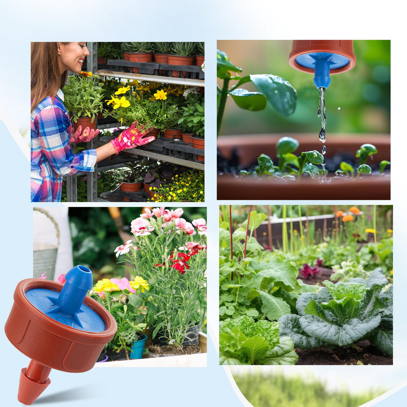 [Australia - AusPower] - 60Pcs 0.5 GPH Pressure Compensating Irrigation Spot Drippers,Constant Flow Barb Outlet Watering Dripper Emitters Heads Parts for 1/4 Inch Watering Tubing Line for Garden Pots Plant Irrigation Systems 0.5 (1/ 2) GPH 
