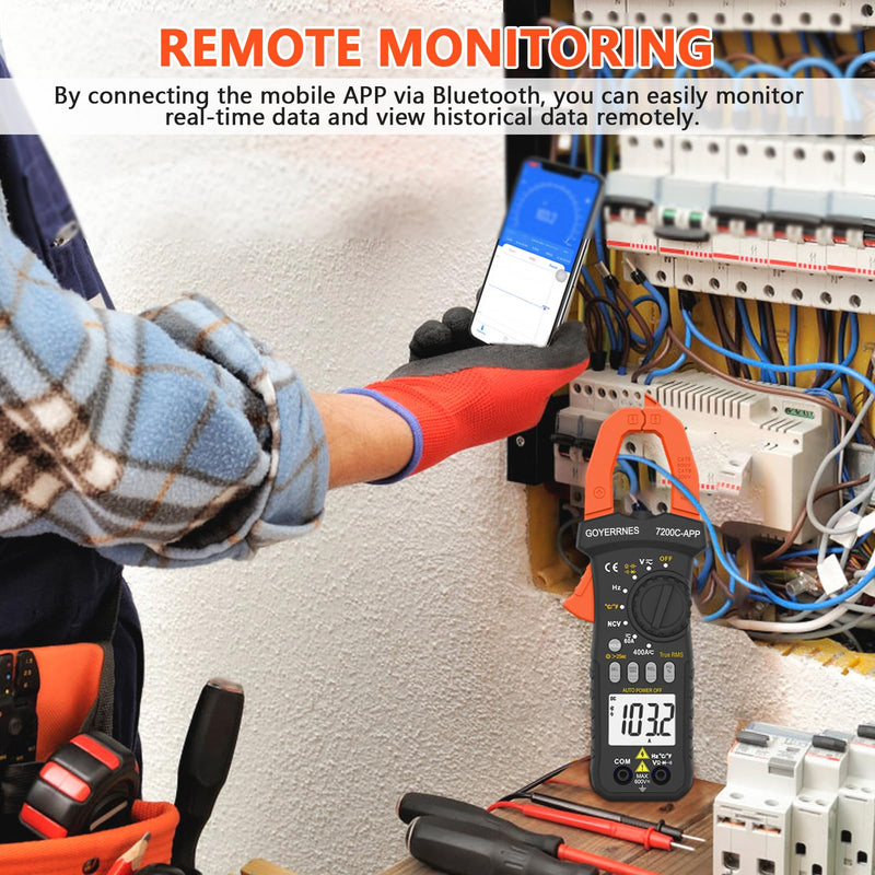 [Australia - AusPower] - Digital Clamp on Meter Multimeter, T-RMS 4000 Counts Auto-ranging Amp Voltage Tester Measuring AC/DC Voltage & Current, Resistance, Capacitance, Frequency, Diodes, Continuity, NCV Detection, Clamp meter 