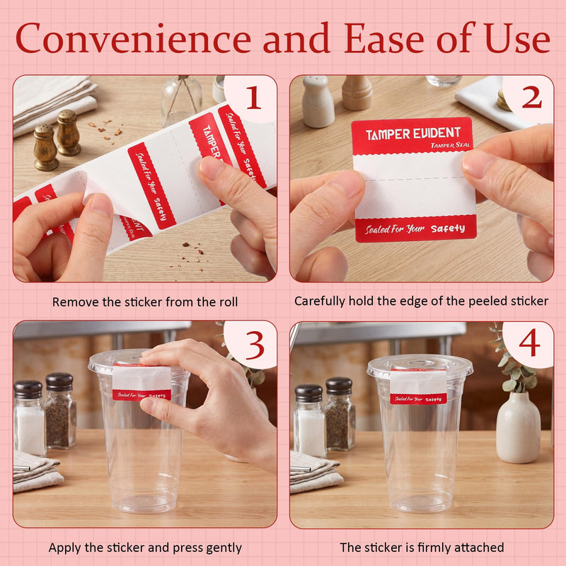 Tamper Evident Stickers 2" x 4" Thermal Printer Sticker Paper Tamper Proof Stickers for Drivers Safety Seal Writable Delivery Label (Red,1000)