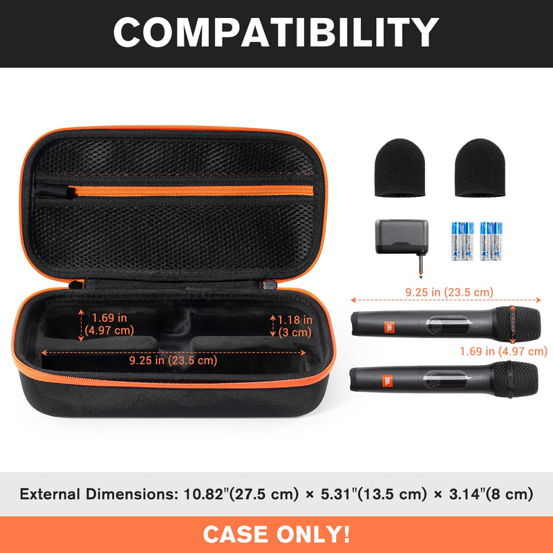 [Australia - AusPower] - ProCase Stethoscope Hard Carrying Case Bundle with Microphone Case for JBL Speaker Wireless Two Microphone System 