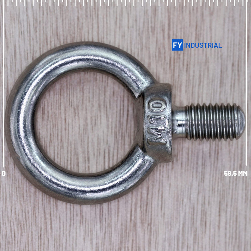 Stainless Steel Machinery Shoulder Lifting Eye Bolt (M10, 10 Items) M10 Silver