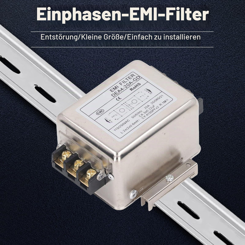 DEA4-20A-GD EMI Filter Performance Filter 115V 250V 20A 50/60Hz Single-Phase Filter, Terminal Block Connection