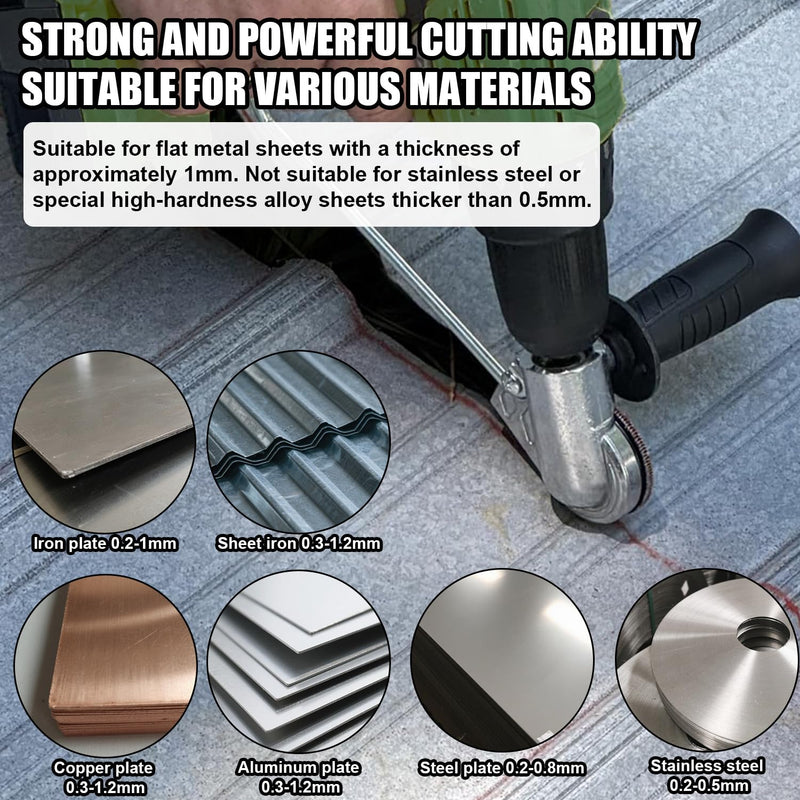 [Australia - AusPower] - Titanium Drill Nibbler Sheet Metal Cutting Tool, Drill Nibbler Sheet Metal Cutter Attachment Electric Drilling Shears Attachment for White Sheets Copper Iron Steel Aluminum Titanium alloy drill bit cutter+spare 
