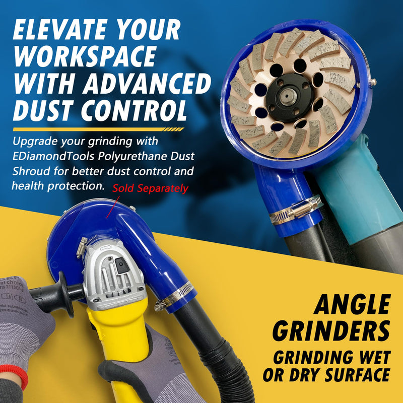 7" Diamond Grinding Wheels for Concrete or Masonry, 12 Turbo Segments, #30/40 Grit, Medium Bond, 7/8"-5/8" Arbor 7" Diameter - 12 Segments