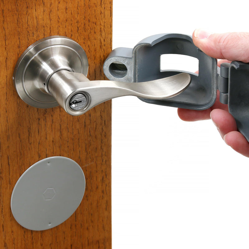 Prime-Line S 4181 Handle Lock-Out Device, Single Pack | Handle Lock with Key, Blocks Access to Keyhole, Removeable and Easy to Use, Fits Round Doorknobs Max 2-7/8 Inch