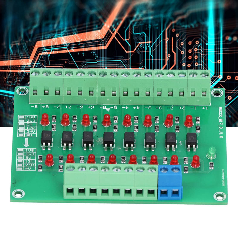 8 Channel Optical Isolation Module 24V to 5V Optocoupler PLC Signal Converter Board for Signal Isolation