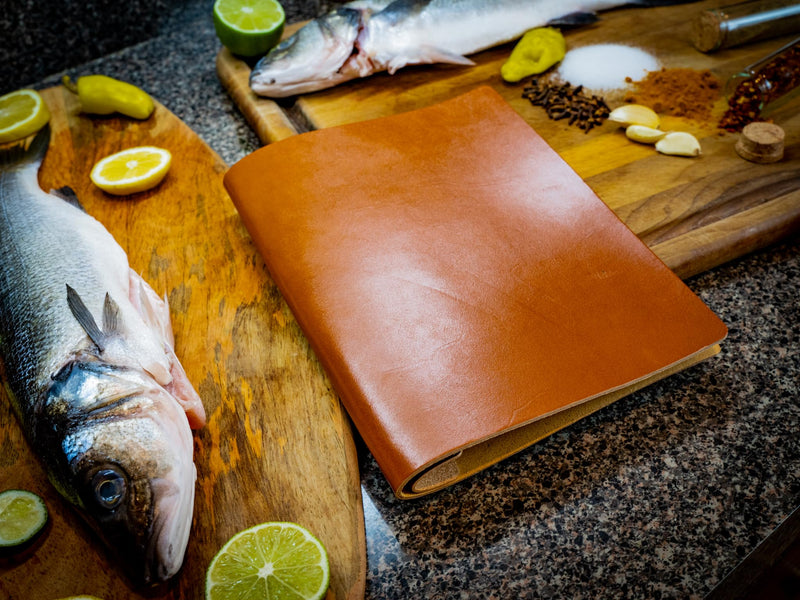 [Australia - AusPower] - Leather Menu Cover with Elastic String Holder (Natural, 8.5 x 11) Natural 