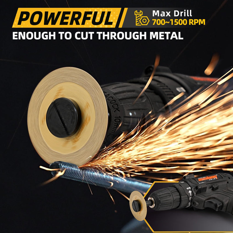 [Australia - AusPower] - 2 Inch Die Grinder Cut Off Wheel, Diamond Cutting Wheel for Metal & Stainless Steel, 1/4 Shank Stem Mounting Mandrel Die Grinder/Drill Attachment, (2"x0.04"x1/4") Mini Metal Cutting Disc 2 x Diamond Cut Off Wheel + 1 x Mandrel Kit 