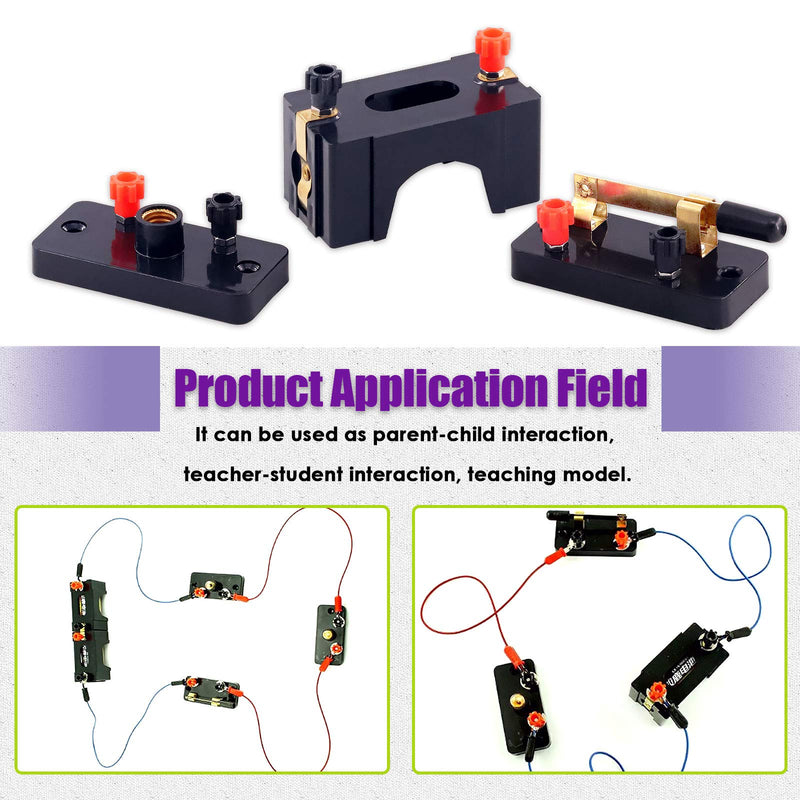[Australia - AusPower] - Swpeet 22Pcs Labs Physics Experiment Basic Beginner Circuit Kit, Including Interconnect Circuit Wire, D Battery Holder, Single Pole Single Throw Switch and Miniature Bulb Holder with E10 White Bulb Labs Physics Experiment Kit 